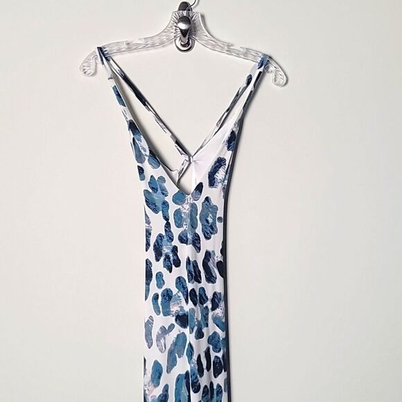 NWT Geebin Maxi Dress XS BodyCon Backless Sexy Stretchy Long Mermaid Fish Tail - Picture 2 of 13